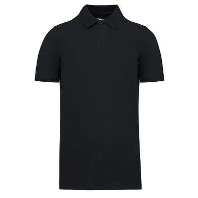 Polo Negro Piqué Hombre